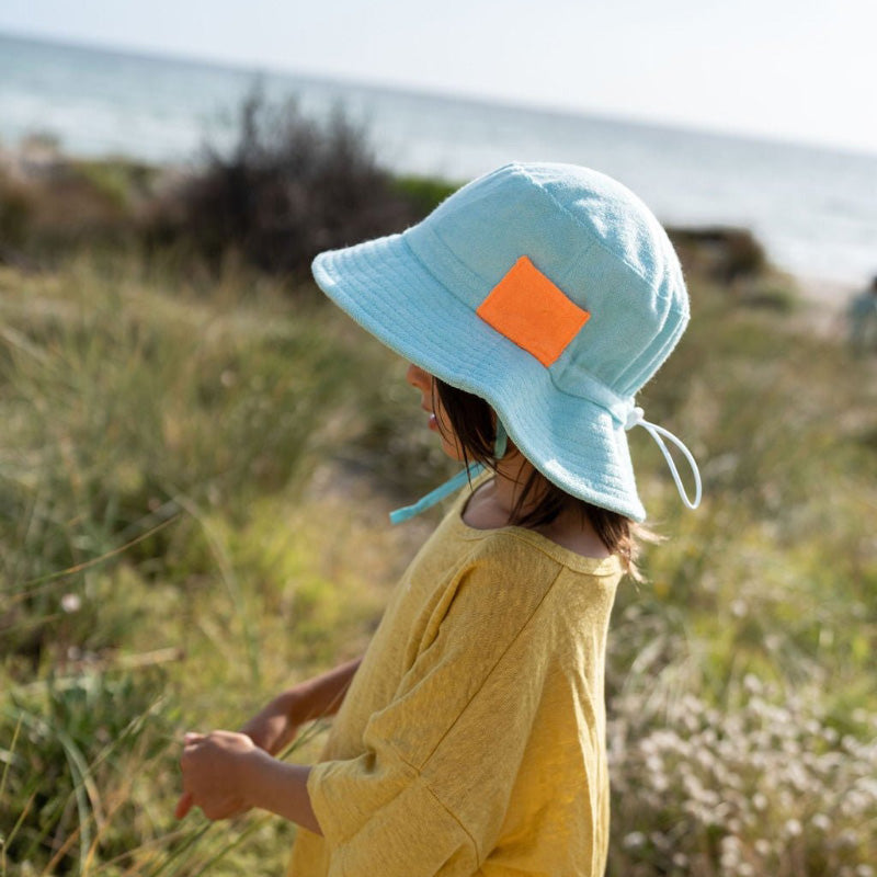Acorn Towelling Bucket Hat - Light Blue