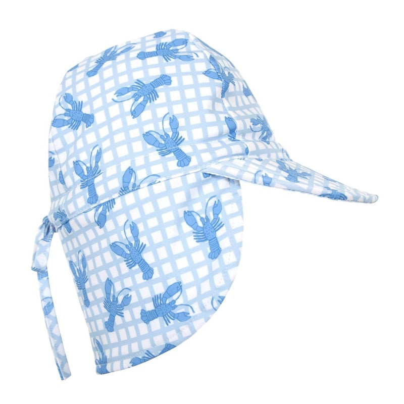 Acorn Swim Flap Hat - Blue Lobsters