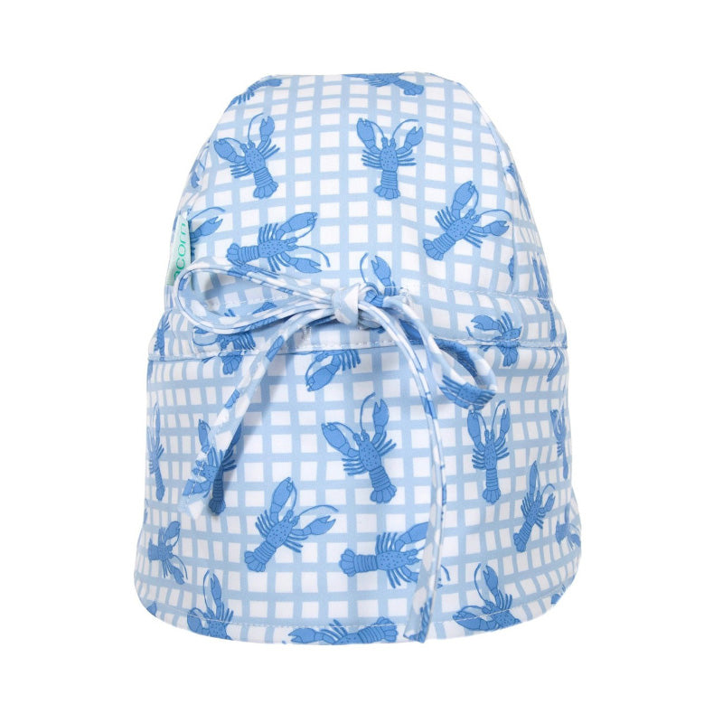 Acorn Swim Flap Hat - Blue Lobsters