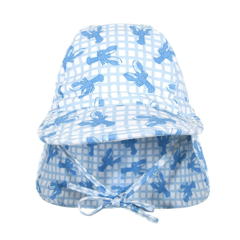 Acorn Swim Flap Hat - Blue Lobsters