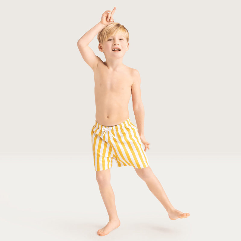 Swim Essentials Swim Shorts - Yellow Stripes