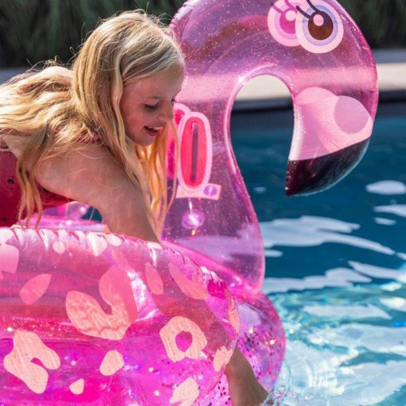 Swim Essentials XXL Animal Float - Neon Flamingo Leopard