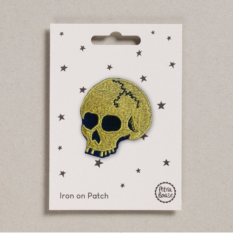 Iron On Patch - Gold Skull