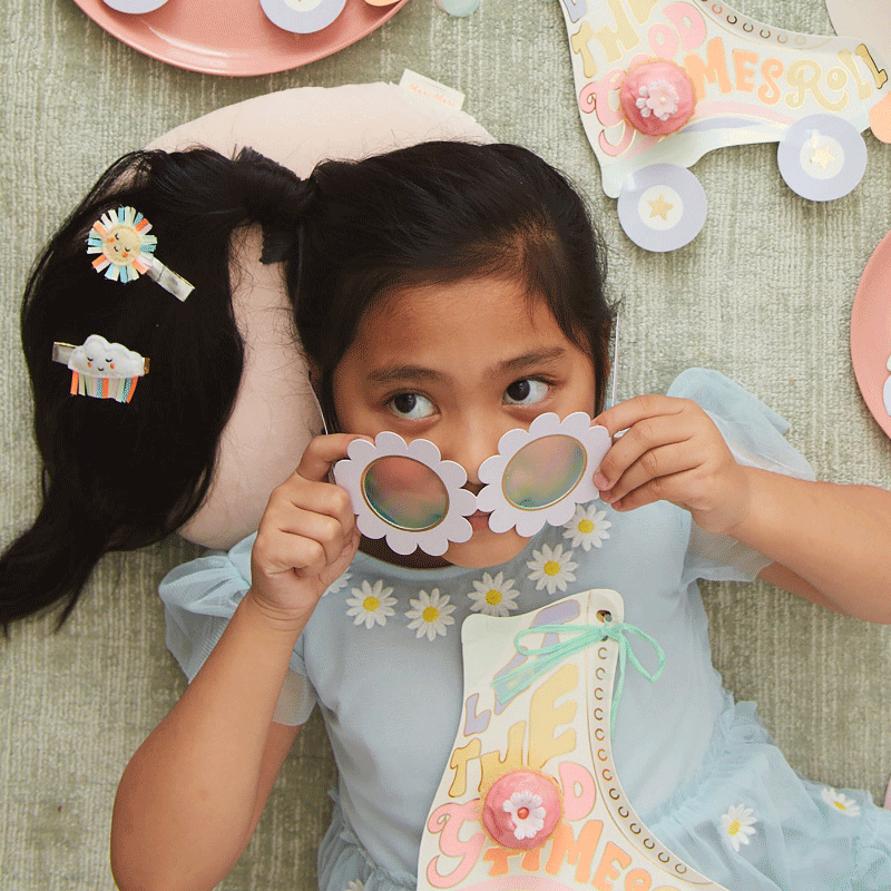 Hair Clips - Rainbow Sun & Cloud