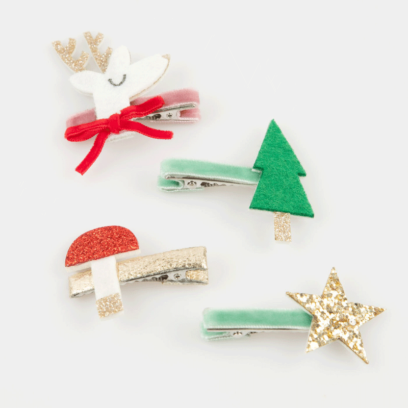 Hair Clips - Christmas Icon