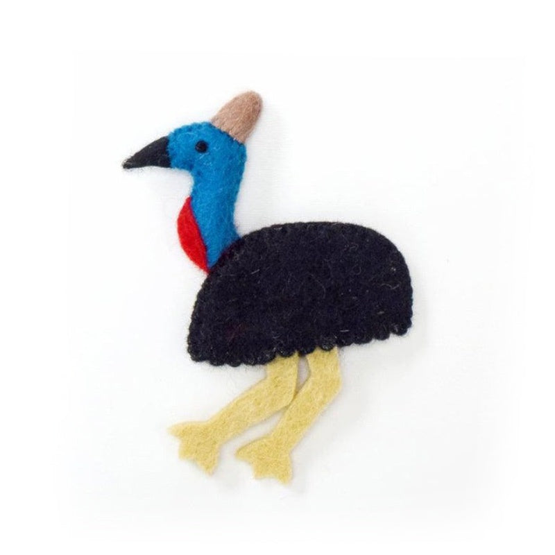 Felt Finger Puppet - Cassowary