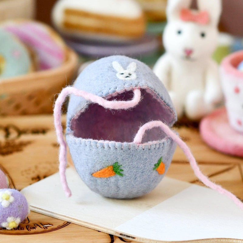 Felt Egg Cover - Bunny Motif Purple
