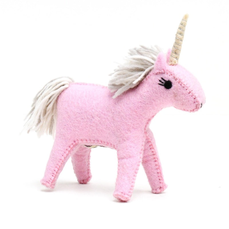 Felt Pink Unicorn Toy