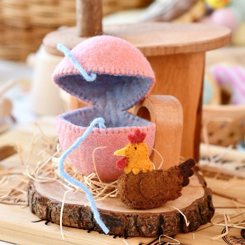 Felt Surprise Egg with Hen Inside