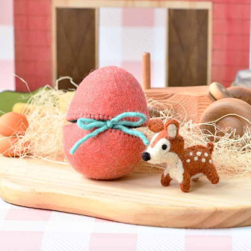 Felt Surprise Egg with Deer Inside