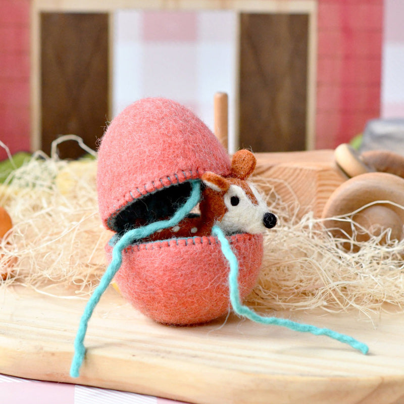 Felt Surprise Egg with Deer Inside