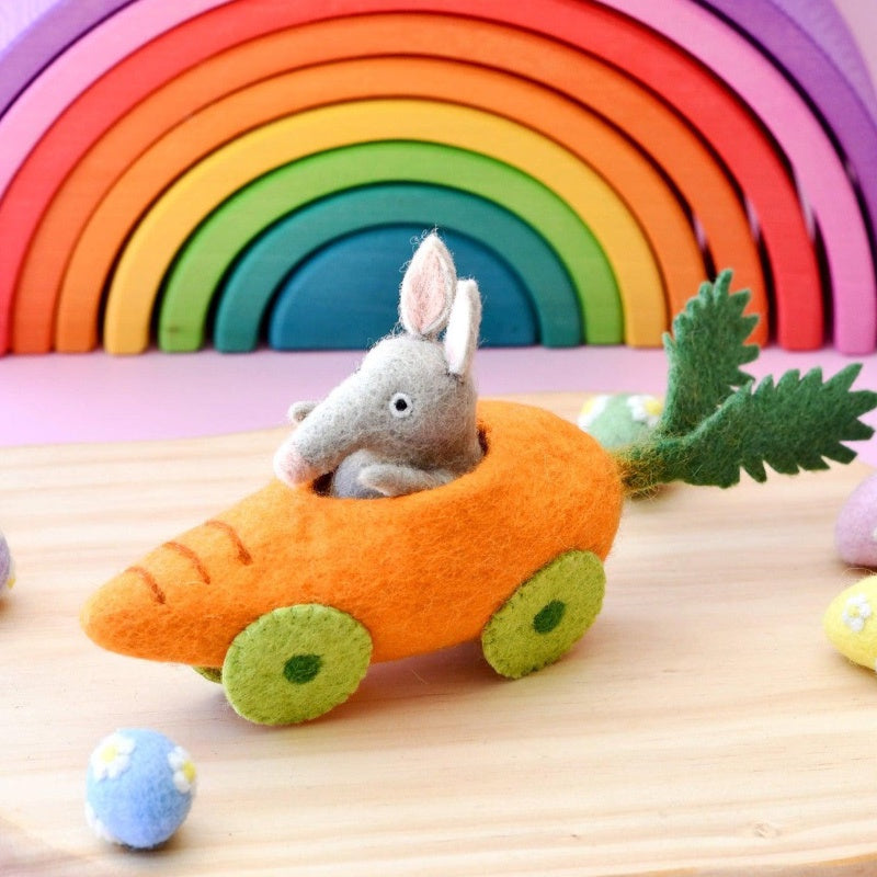 Felt Bilby With Carrot Car Toy