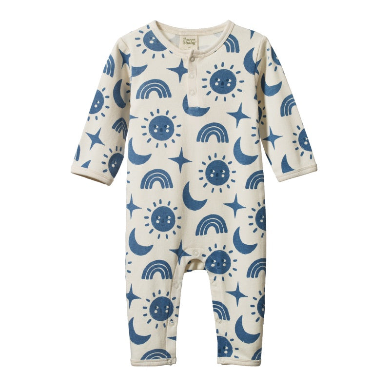 Nature Baby Henley Pyjama Suit - Twilight