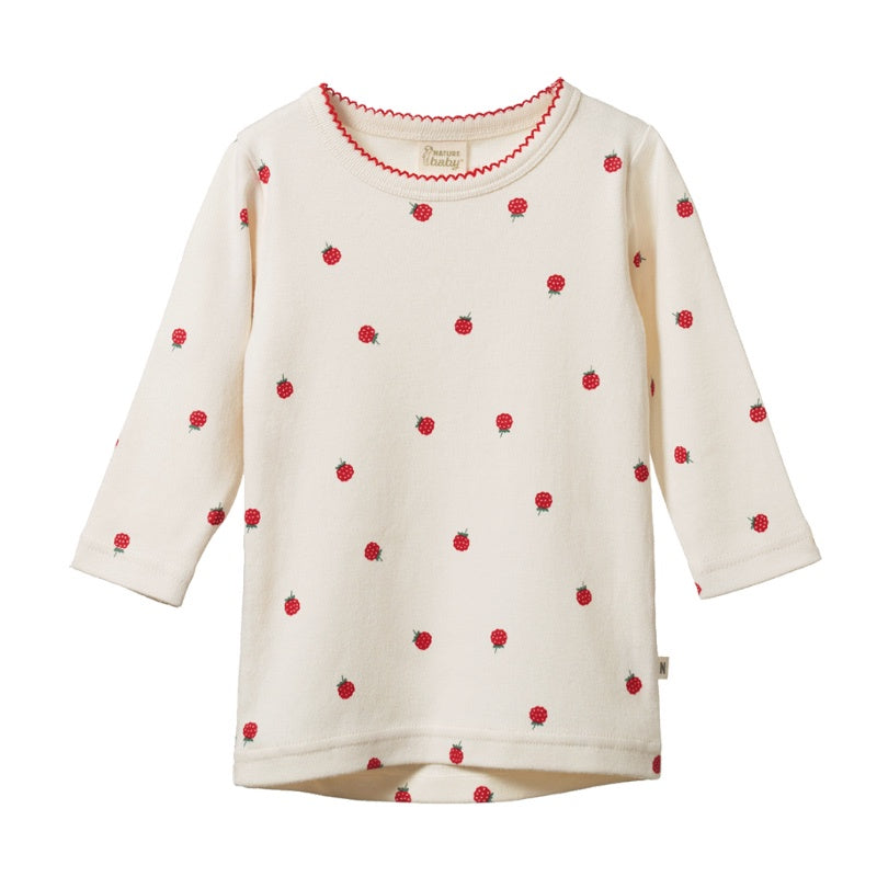Nature Baby LS Cloud Tee - Raspberry Print
