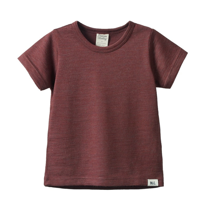 Nature Baby River Tee Merino - Marron Marle