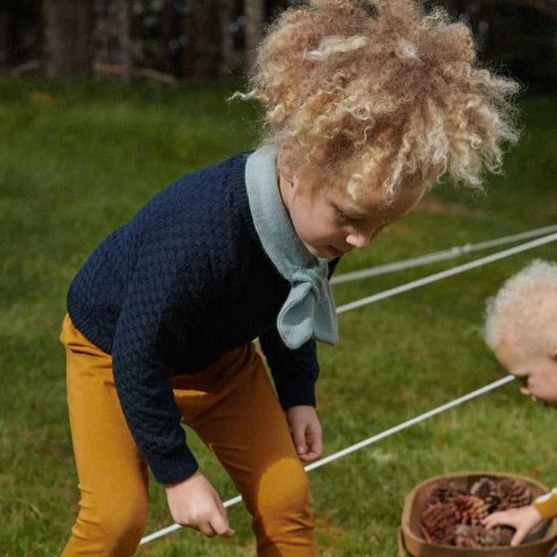 Nature Baby Billy Jumper - Navy Basket Knit
