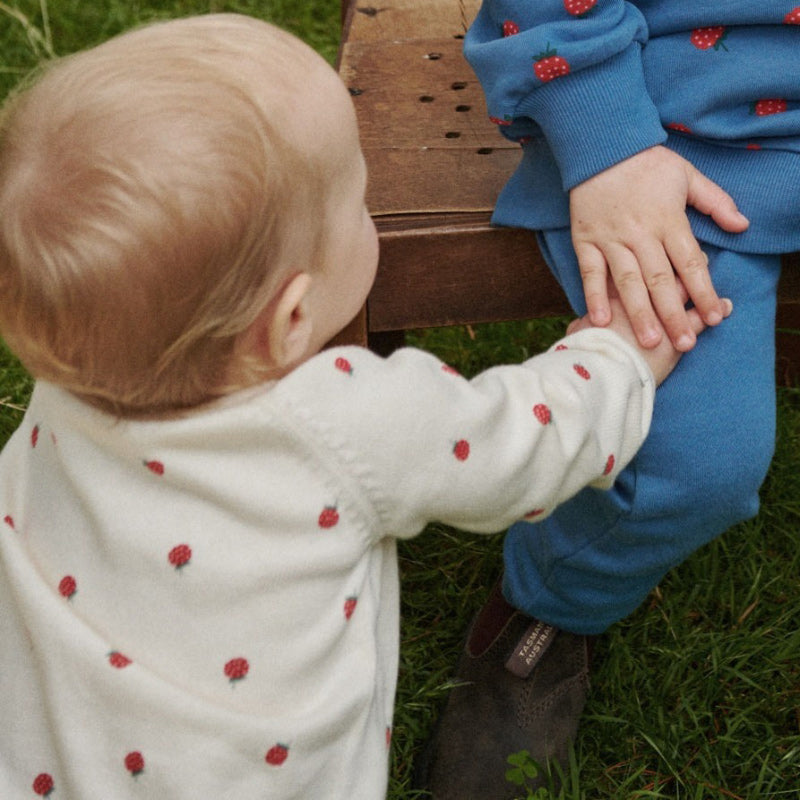 Nature Baby Piper Cardigan - Raspberry Print