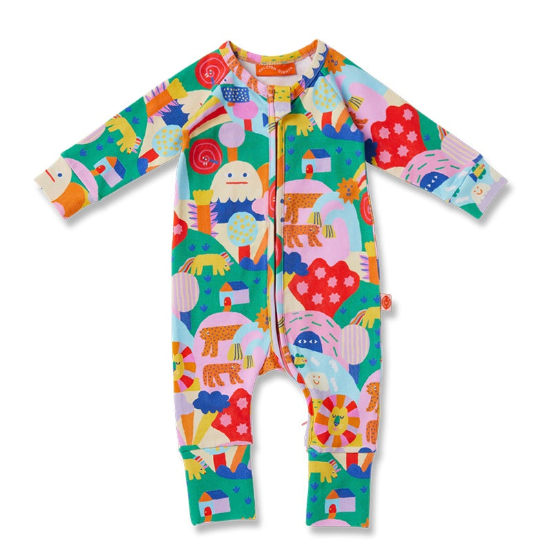 Halcyon Nights LS Romper - Rainbow Valley