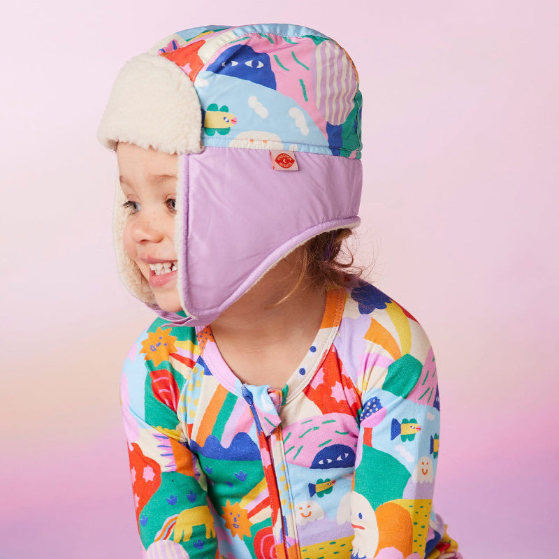 Halcyon Nights Sherpa Trapper Hat - Rainbow Valley