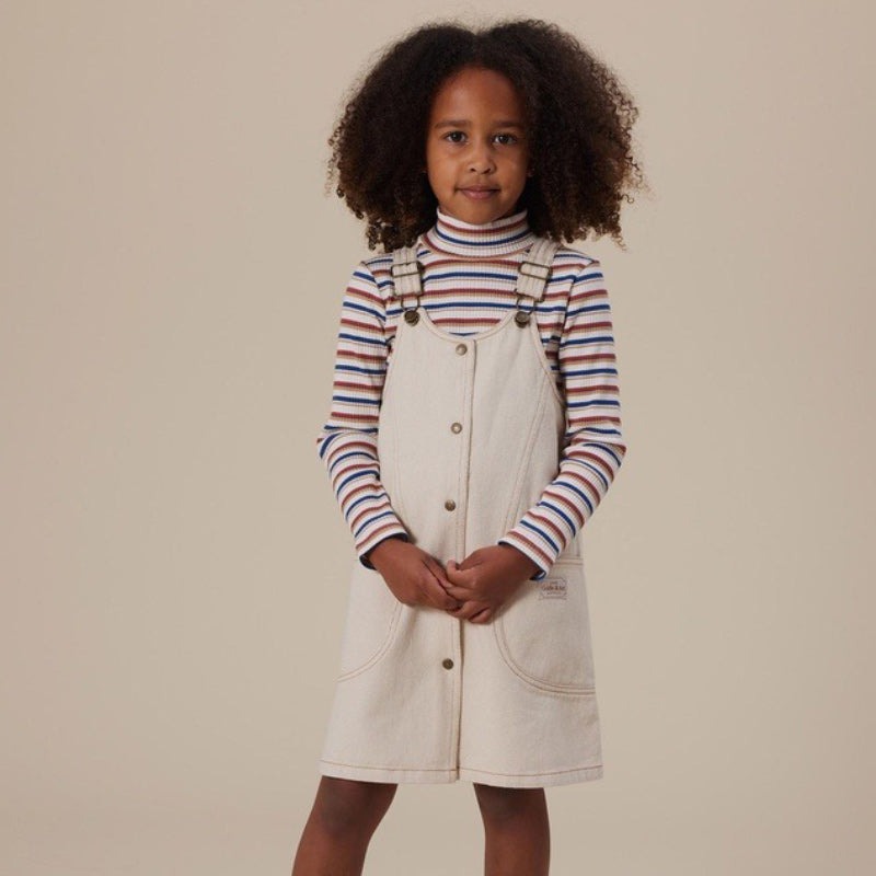 Goldie & Ace Penelope Pinafore Pocket Dress - Oat