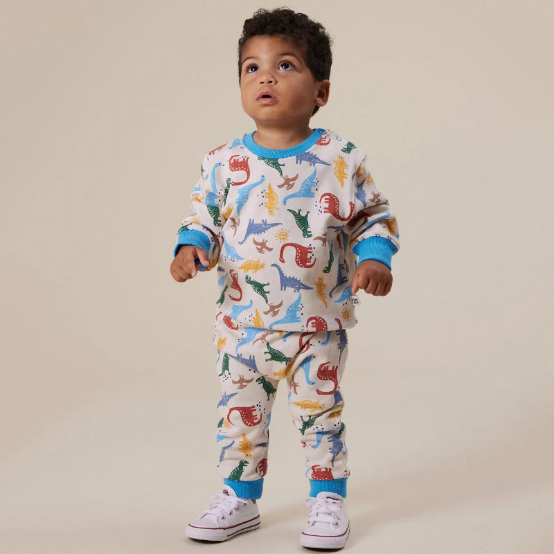 Goldie & Ace Relaxed Terry Sweater - Dino-Mite