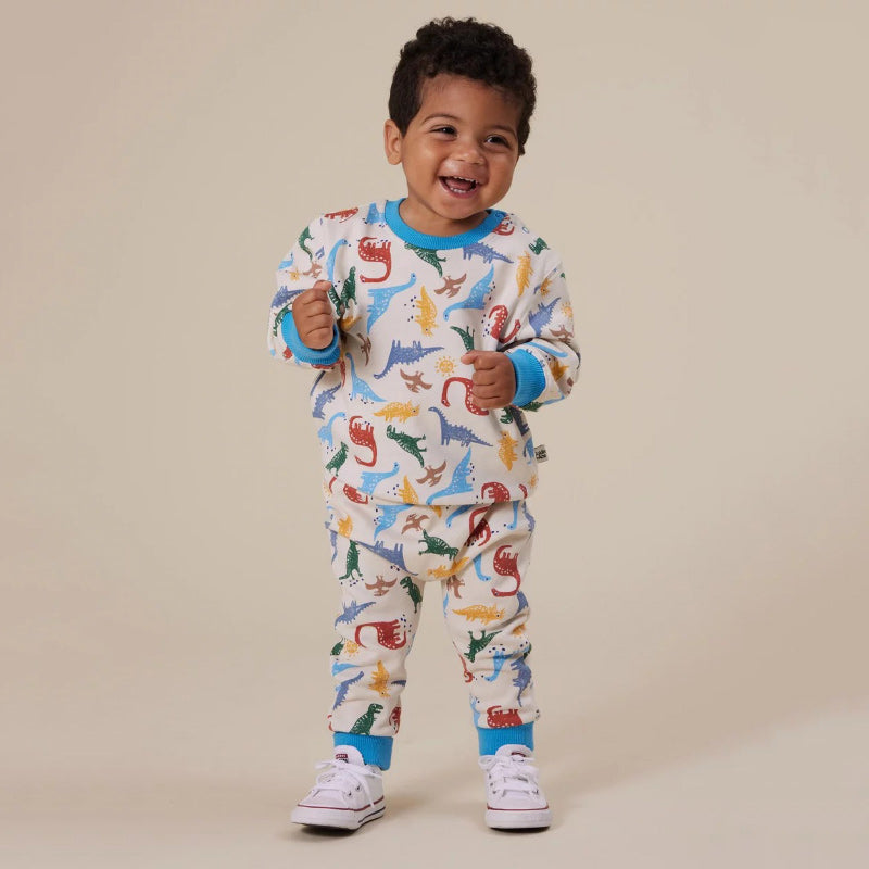 Goldie & Ace Relaxed Terry Sweater - Dino-Mite