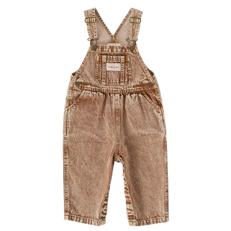 Goldie & Ace Austin Washed Denim Overalls - Brown