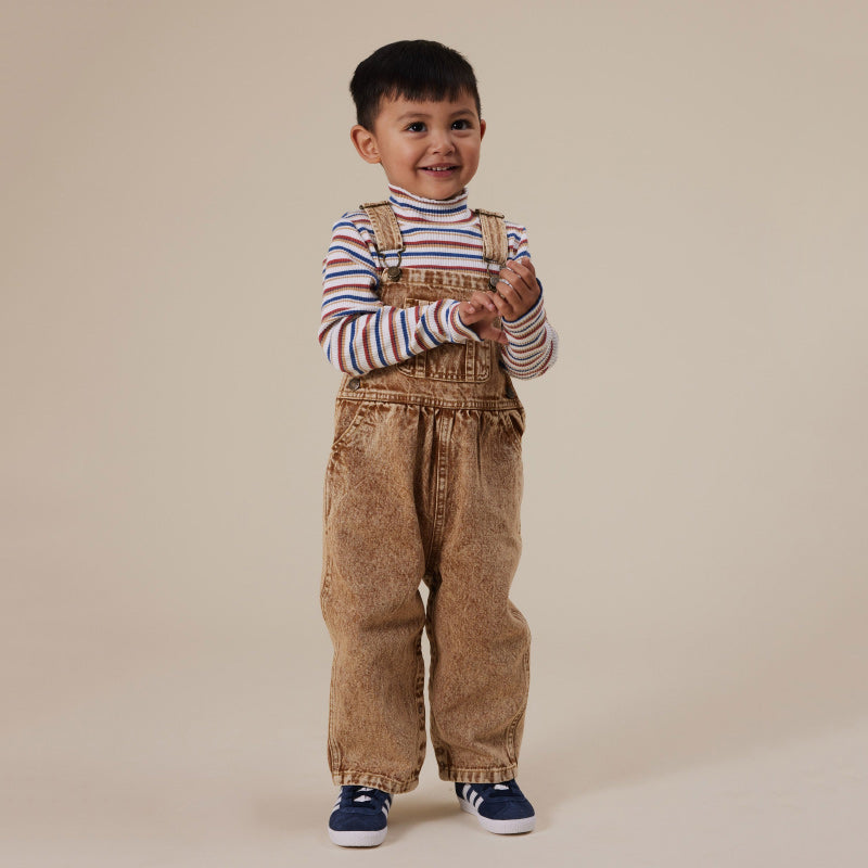 Goldie & Ace Austin Washed Denim Overalls - Brown
