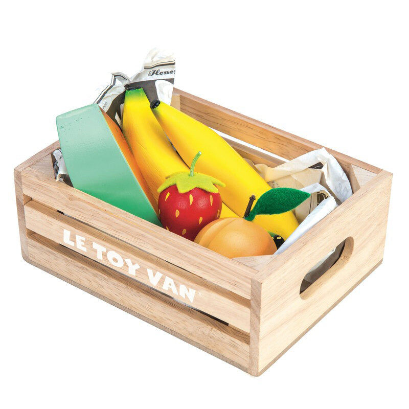 Smoothie Fruit Wooden Market Crate - 7PC