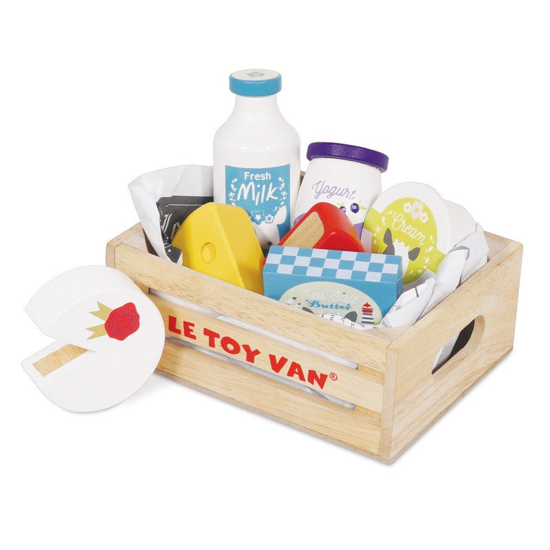 Cheese & Dairy Wooden Market Crate - 8PC