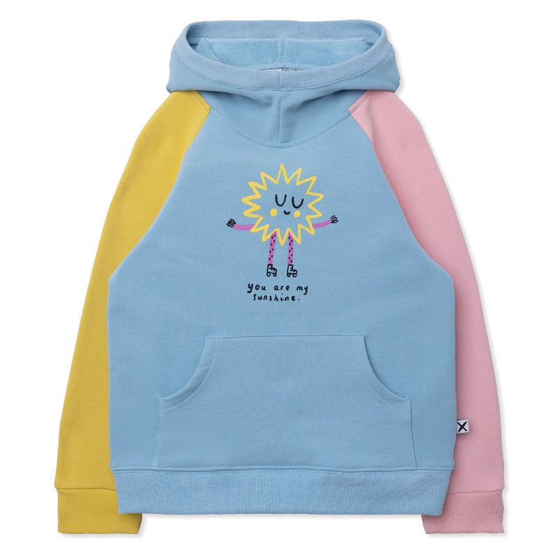 Minti Furry Hood - Sunshine Skater Aqua/Zest/Pink