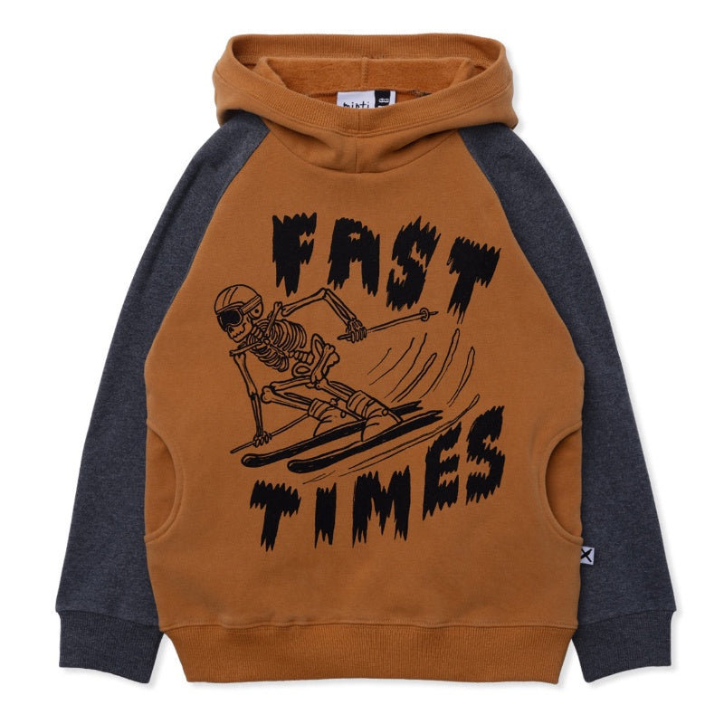 Minti Furry Hood - Fast Skeleton Burnt Orange