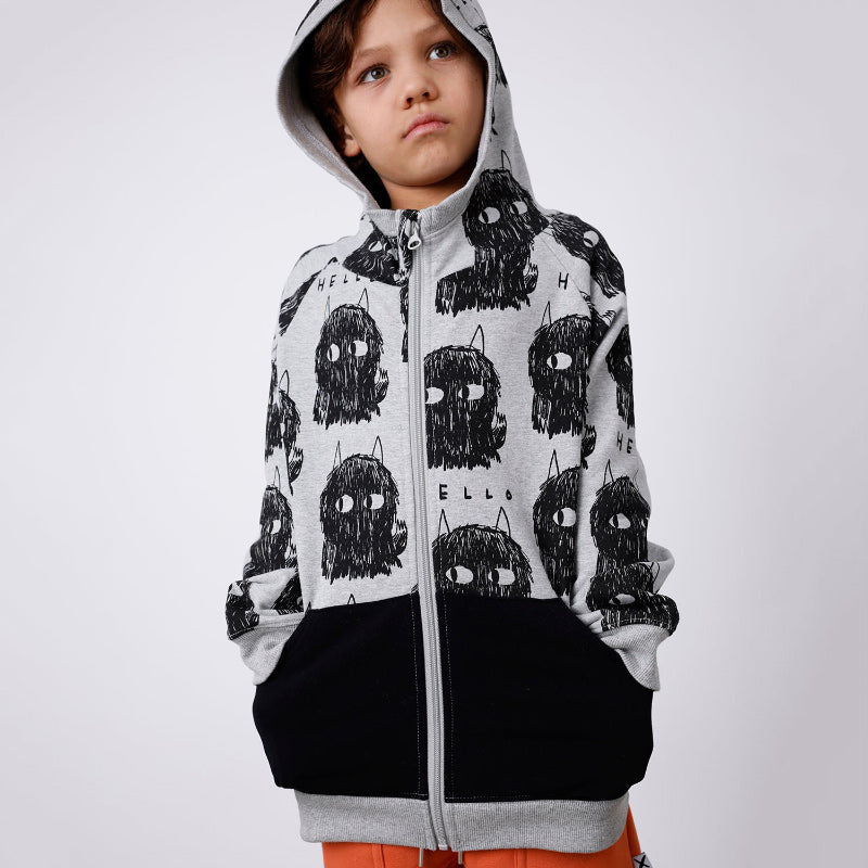 Minti Furry Zip Up - Hello Monsters