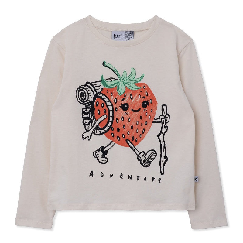 Minti Long Sleeve Tee - Strawberry Adventurer Cream