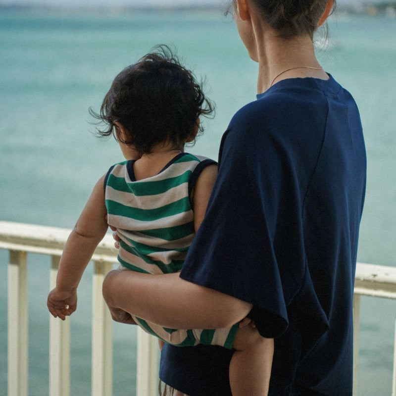 Nature Baby Camper Suit - Peppermint/Navy Stripe