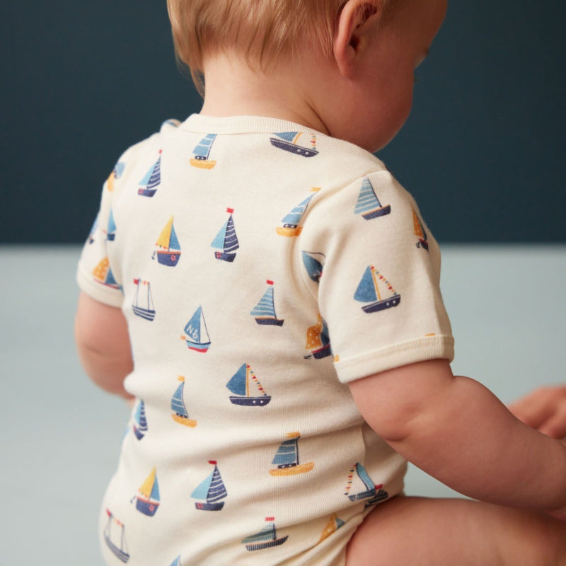 Nature Baby Short Sleeve Bodysuit - Regatta