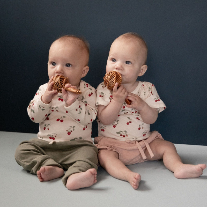 Nature Baby Long Sleeve Bodysuit - Strawberry Blush