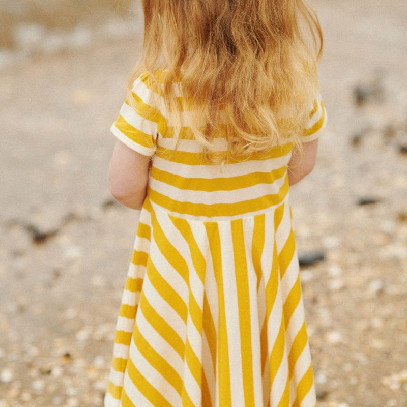 Nature Baby Seaside Dress - Golden Sea Stripe