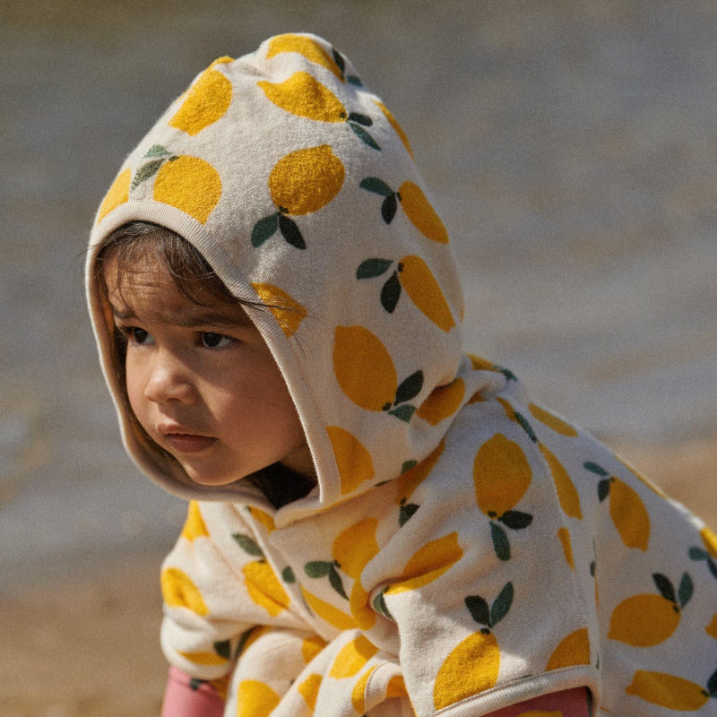 Nature Baby Organic Cotton Poncho Towel - Lemon Print