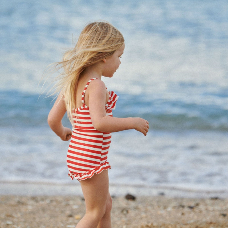 Nature Baby Frill Swimsuit - Red Sea Stripe