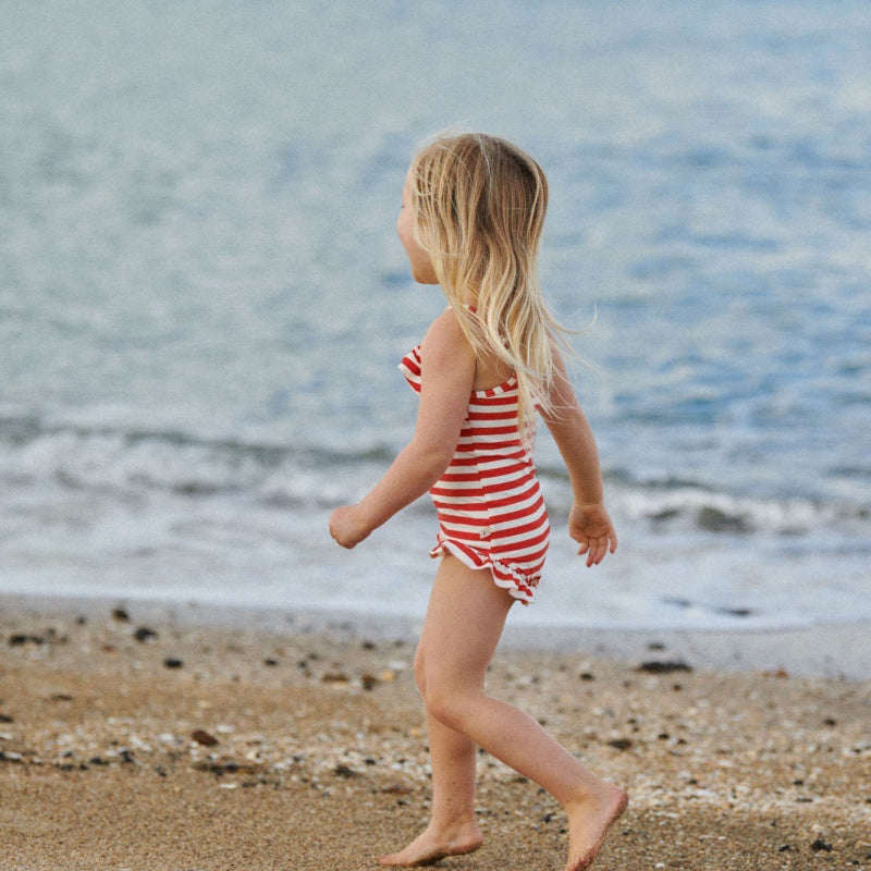 Nature Baby Frill Swimsuit - Red Sea Stripe