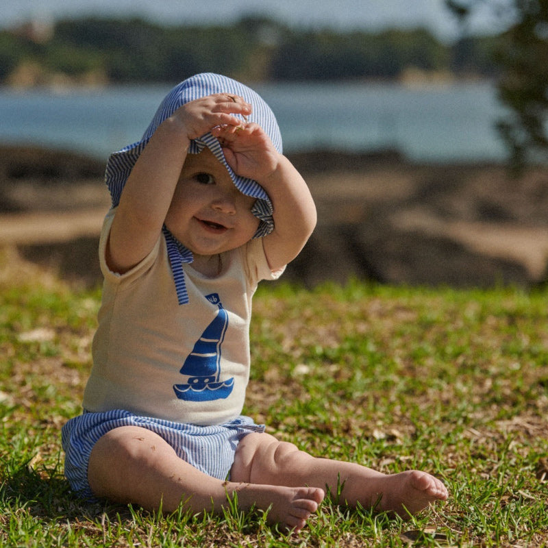 Nature Baby Arie Shorts Linen - Blue Stripe