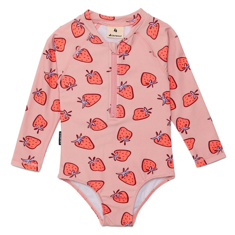 Crywolf Long Sleeve Swimsuit - Strawberry Splash