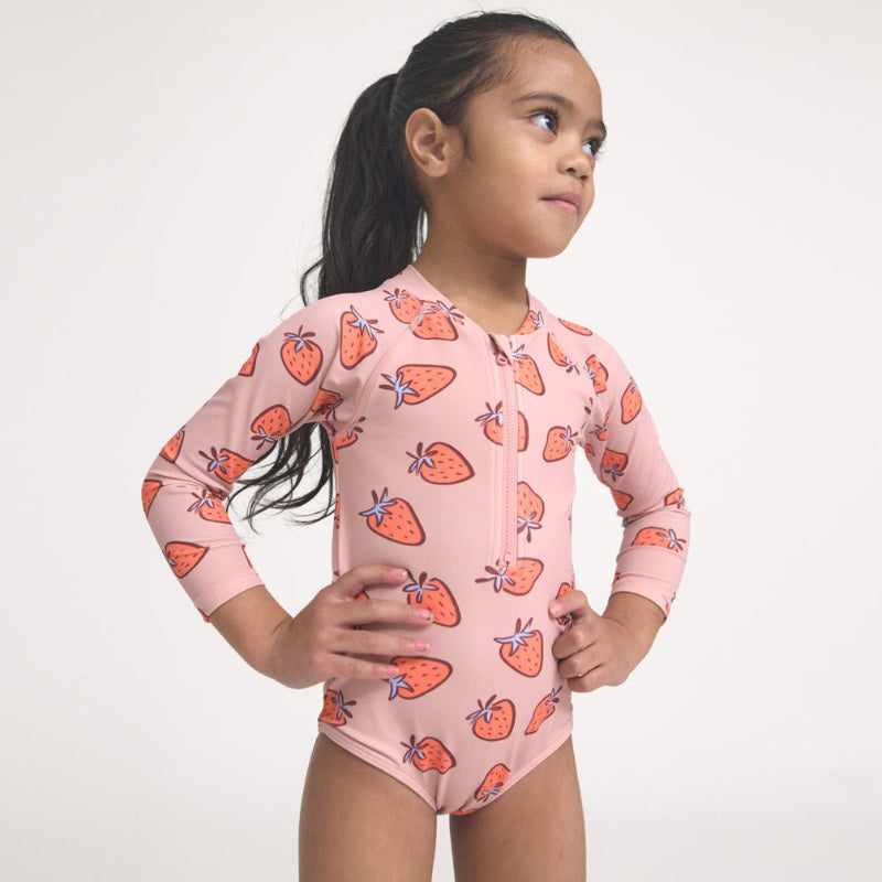 Crywolf Long Sleeve Swimsuit - Strawberry Splash