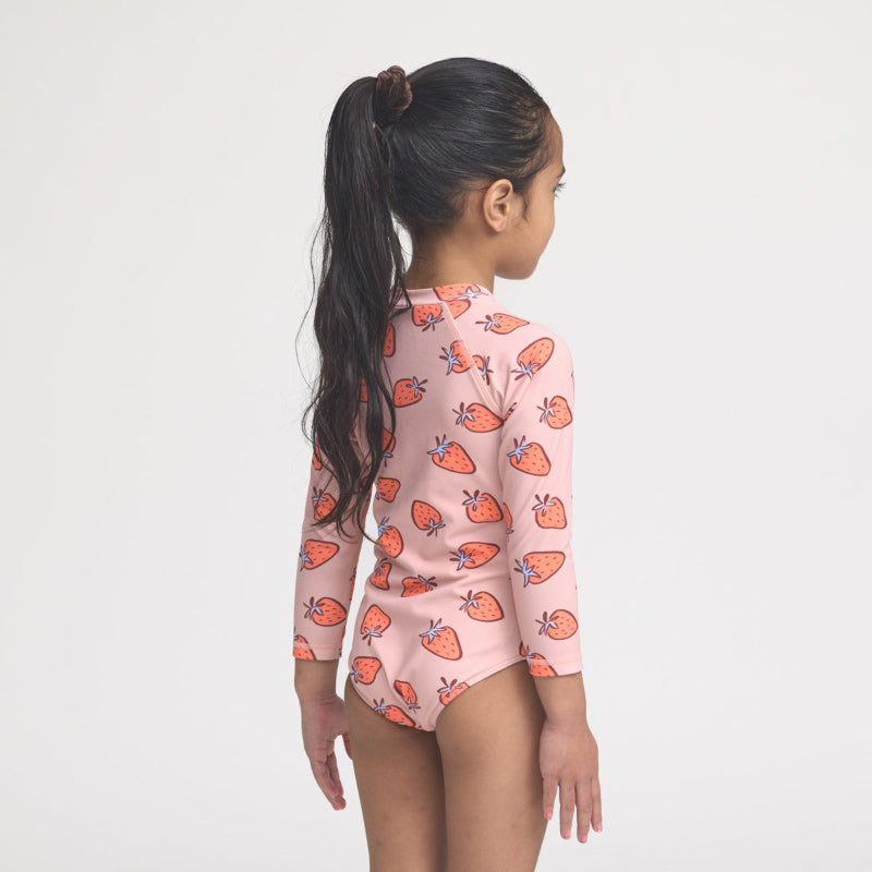 Crywolf Long Sleeve Swimsuit - Strawberry Splash