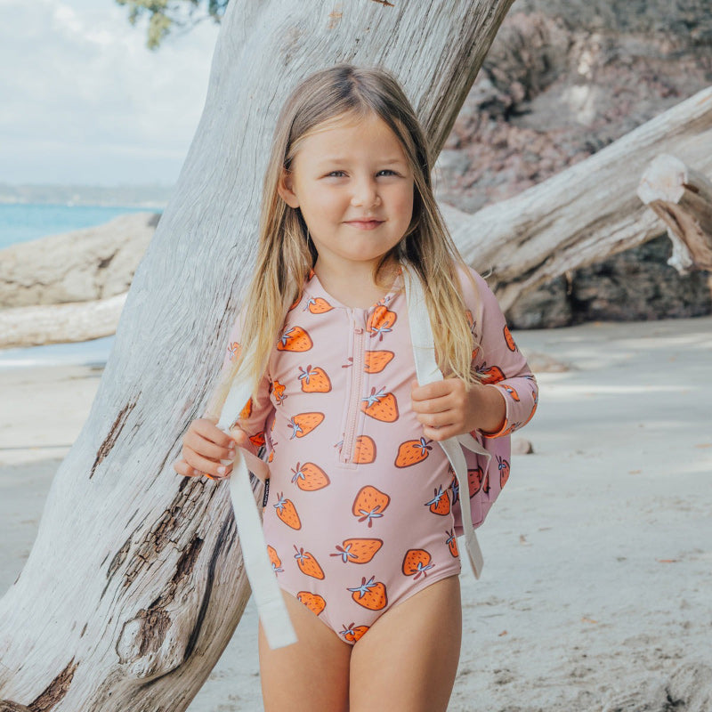 Crywolf Long Sleeve Swimsuit - Strawberry Splash