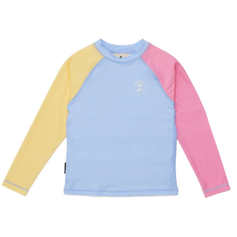 Long Sleeve Rash Vest Pop Colourblock