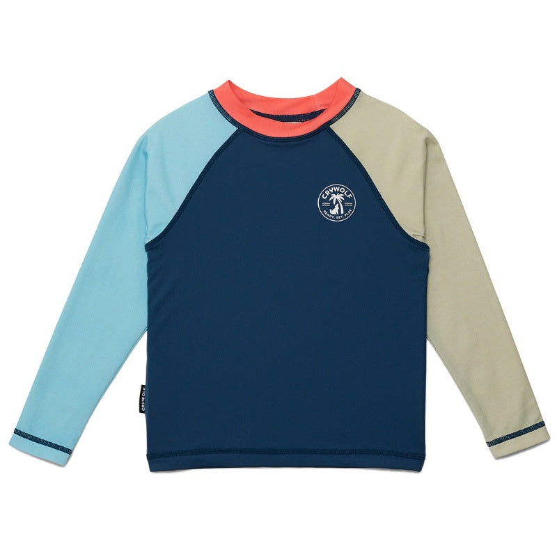 Crywolf Long Sleeve Rash Vest - Ocean Colourblock