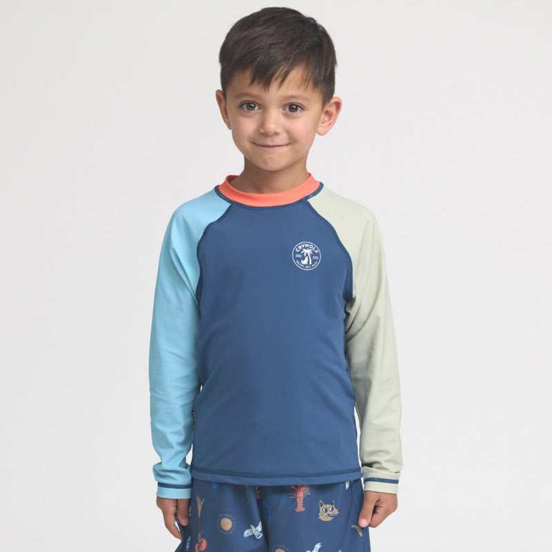 Crywolf Long Sleeve Rash Vest - Ocean Colourblock