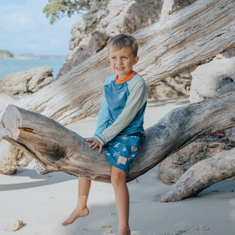 Crywolf Long Sleeve Rash Vest - Ocean Colourblock